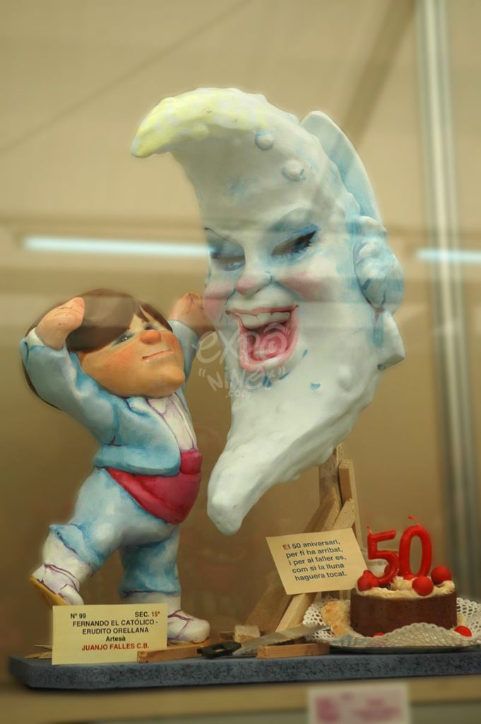 Año 2013, falla Gran Vía Fernando el Católico, Erudito Orellana, sección decimoquinta Infantil, Artista: Juanjo García López.