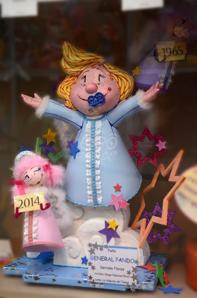 Año 2014, falla General Pando, Serrano Flores, sección tercera Infantil, Artista: Diego Palacios Pérez.
