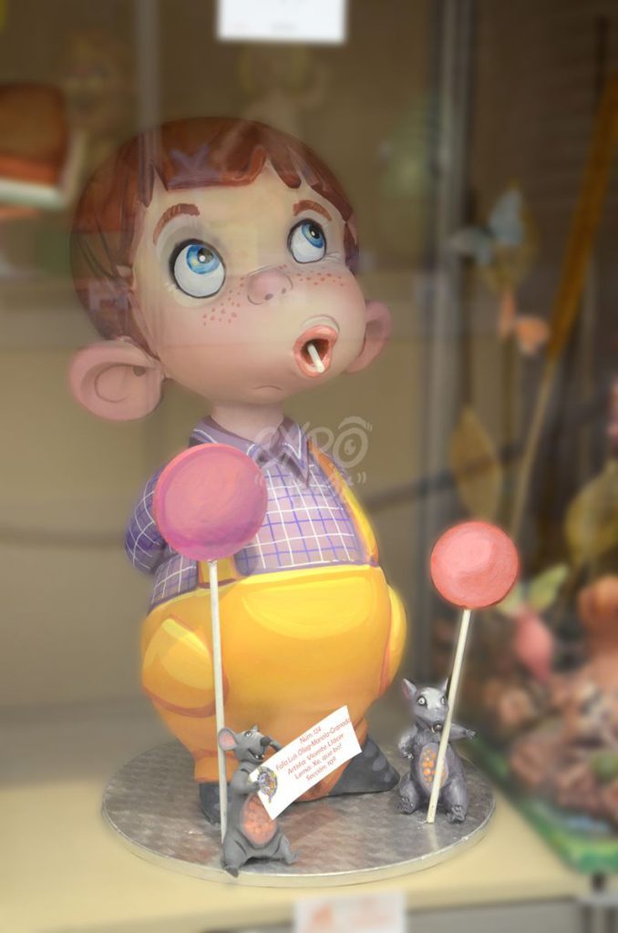 Año 2015, falla Luis Oliag, Mariola, Granada, sección décima Infantil, Artista: Vicente Llácer Rodrigo.