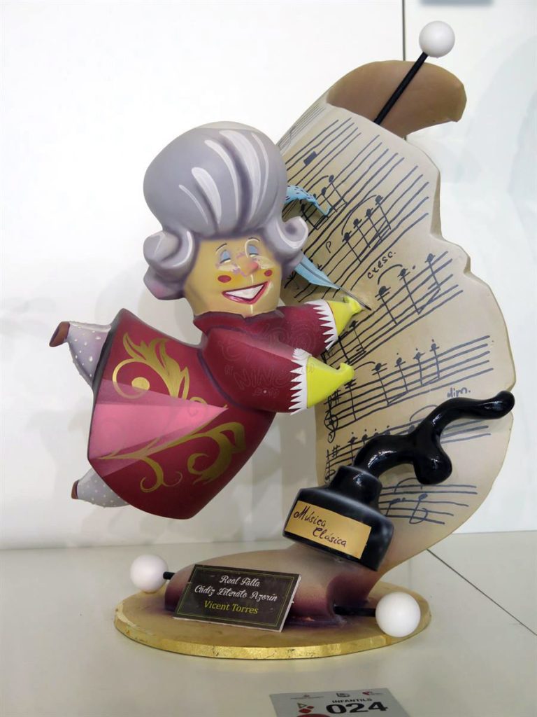 Año 2016, falla Cádiz, Literato Azorín, sección undécima Infantil, Artista: Vicent Torres Estal.