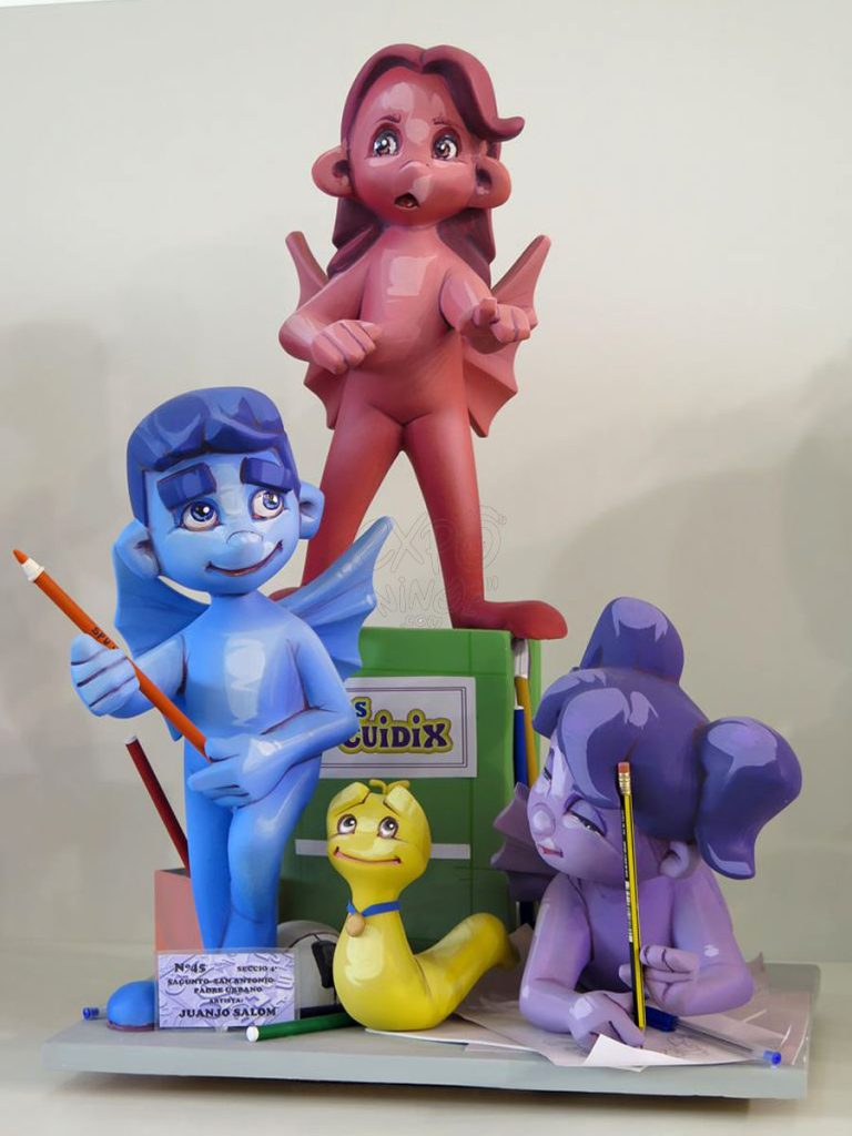 Año 2016, falla Sagunto, San Antonio, sección cuarta Infantil, Artista: Juan José Salom.