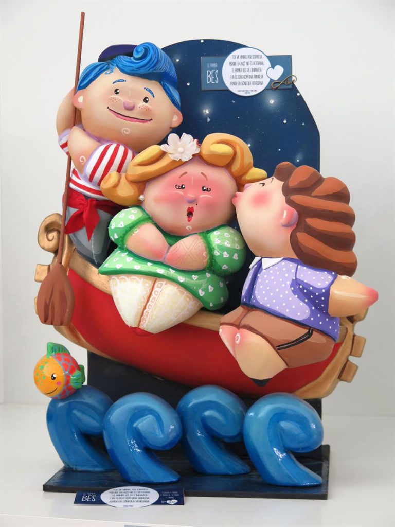 Año 2016, falla Santa María Micaela, Martín el Humano, sección tercera Infantil, Artista: Mario Pérez.